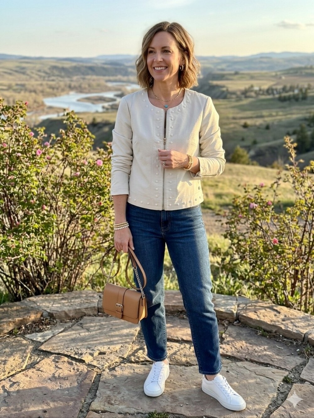 NICOLE BENISTI X POINT ZERO Exquise Veste En Cuir Vegan Blanc Ivoire